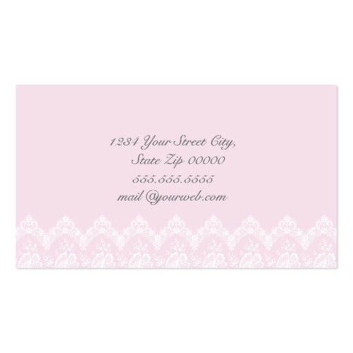 Rose Lace Business Card (Light Pink) (back side)