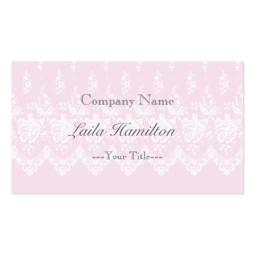 Rose Lace Business Card (Light Pink) (front side)
