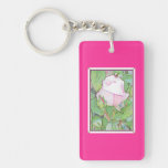 Rose Lovers Key Chain. Pink. Acrylic Keychain
