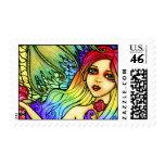 Rose Mermaid Pretty Rainbow Stamps