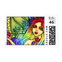 Rose Mermaid Pretty Rainbow Stamps by sunkitty7 Rose Mermaid Pretty Rainbow Stamps