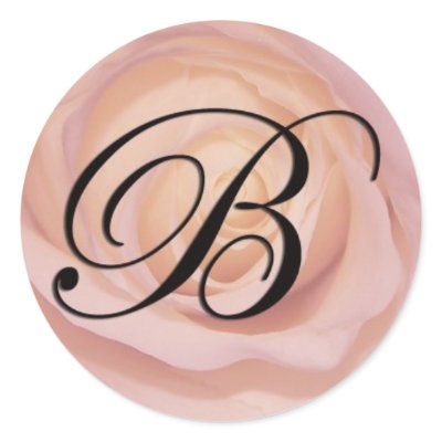 Rose monogram B Round Stickers