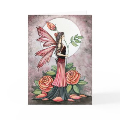 Rose of Fire Fairy Greeting Card by robmolily