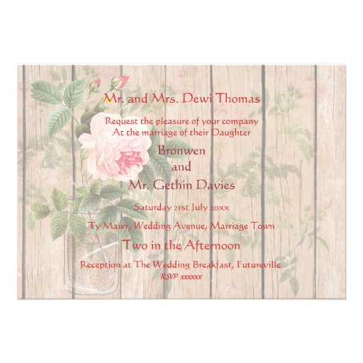 Rose of Orleans Ecru Wedding Invitation Card