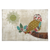 Rose Owl White Floral  Placemat