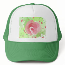 Rose painting trucker hat