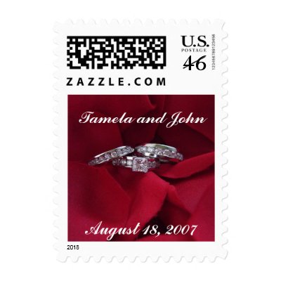 Rose Petal Wedding Bands Postage Stamps