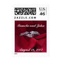 Rose Petal Wedding Bands Postage Stamps