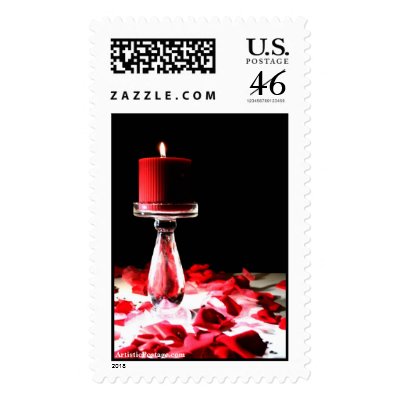 Rose Petals And Candle Light Postage Stamp