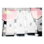 Rose Petals on Metal Bells Faded style Personalized Announcements