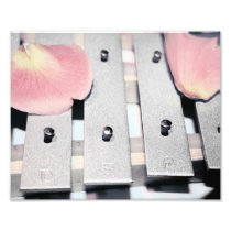 Rose Petals on Metal Bells Faded style Photo Print
