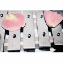 Rose Petals on Metal Bells Faded style Acrylic Cut Out