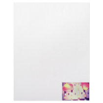 Rose Petals on Metal Bells Purple Pink themed Customized Letterhead