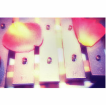 Rose Petals on Metal Bells Purple Pink themed Photo Cutout