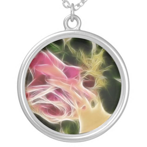 Rose Photo Fractal Personalized Necklace