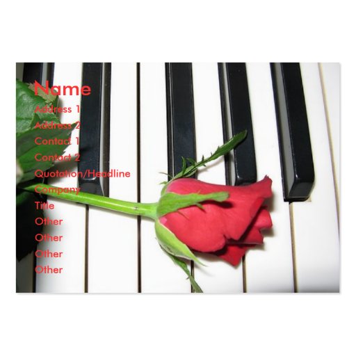 Rose Piano Profile Card Business Cards