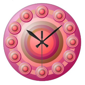 Rose Pink Abstract Circles Wall Clock