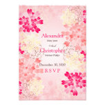 Rose Pink Champagne Flowers Retro Wedding RSVP V2 Personalized Invite