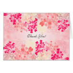 Rose Pink Champagne Flowers Wedding Thank You Greeting Cards