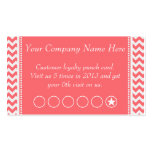 Rose Pink Chevron Discount Promotional Punch Card business cards