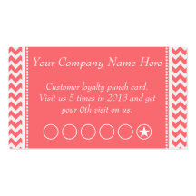Rose Pink Chevron Discount Promotional Punch Card Business Card Templates