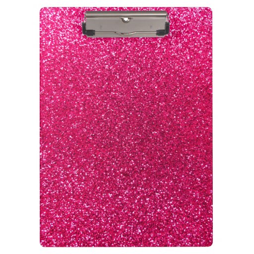 Rose pink glitter clipboard Zazzle