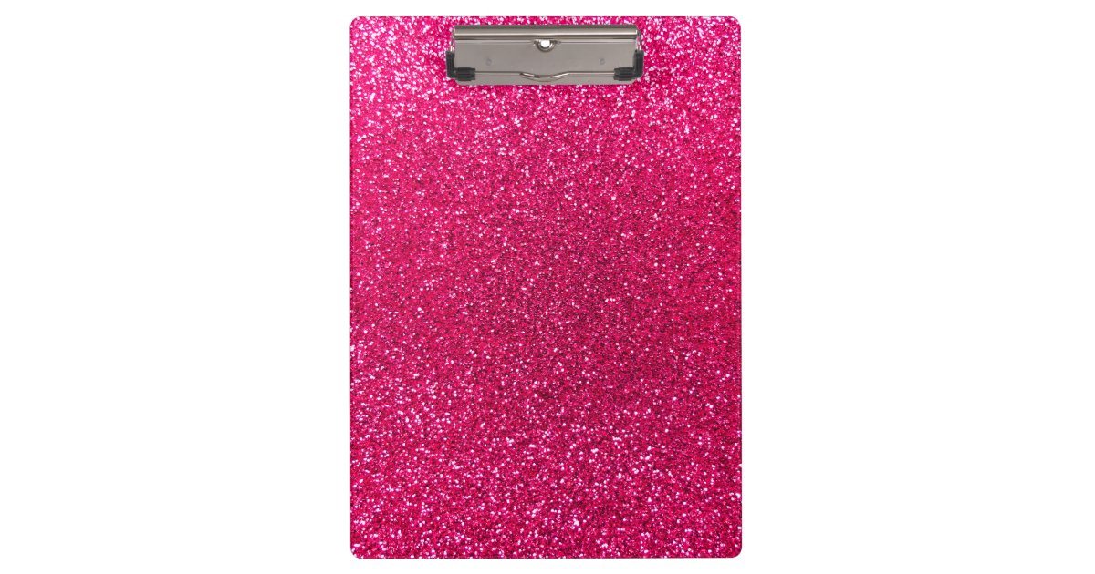 Rose pink glitter clipboard Zazzle