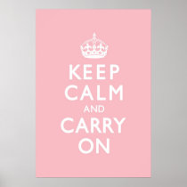 Rose Pink Keep Calm and Carry On Print