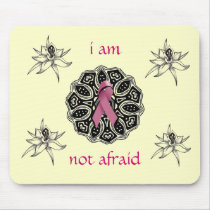 Rose/Pink Ribbon/Not Afraid Mousepad by tomkatx2 Rose/Pink Ribbon/Not Afraid Mousepad