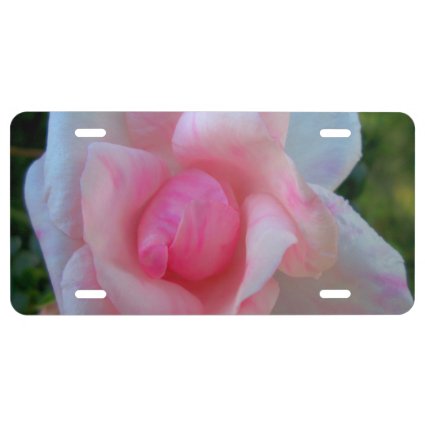Rose Pink White License Plate