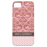 Rose Polka Dot Damask Pattern iPhone 5 Case-Mate