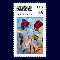 Rose Postage Stamps by artbyjolyn Rose Postage Stamps