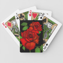 Rose Red Illustration Playing Cards