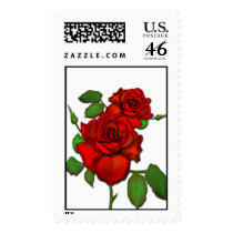 Rose Red Illustration Postage Stamps