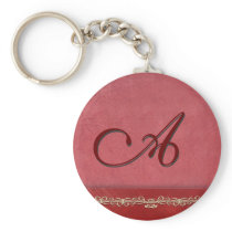 Rose red monogram - customize your own keychains