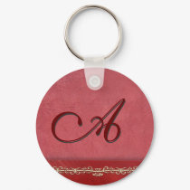 Rose red monogram - customize your own keychains by aslentz Rose red monogram - customize your own keychains