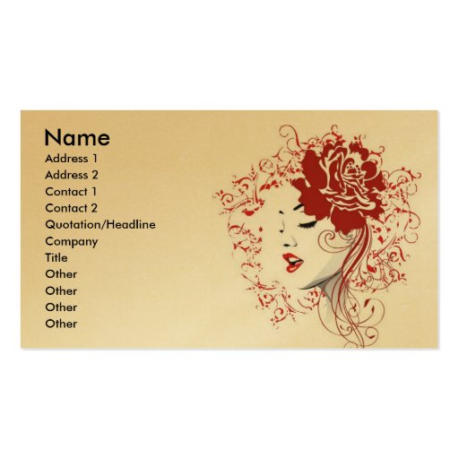 rose_red, Name, Address 1, Address 2, Contact 1... Business Card