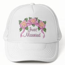 Rose Ribbon Wedding - just married hats