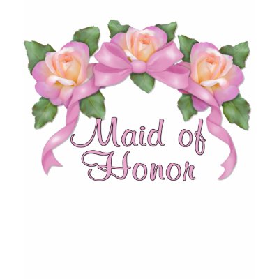 Rose Ribbon Wedding - Maid of Honor T-Shirt