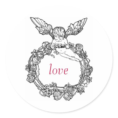 rose ring cherub LOVE sticker by whimsyworks