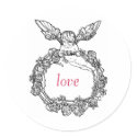 rose ring cherub LOVE sticker by whimsyworks rose ring cherub LOVE sticker