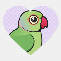 Cute Green Indian Ringneck Heart Sticker