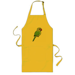 Cute Green Indian Ringneck Long Apron