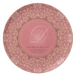 Rose Romance Monogram Wedding Keepsake Plate