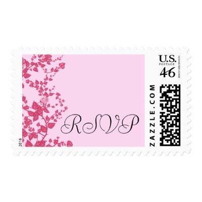 Rose RSVP Wedding Postage Stamps