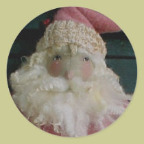 Rose Santa Circle Stickers by disgustedcats Rose Santa Circle Stickers