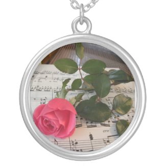 Rose Sheet Music Necklace