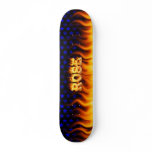 Rose skateboard fire and flames design.