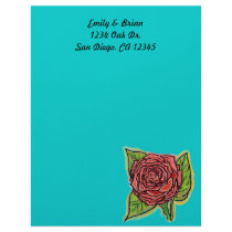 Rose stationary paper personalized letterhead