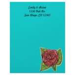 Rose stationary paper personalized letterhead